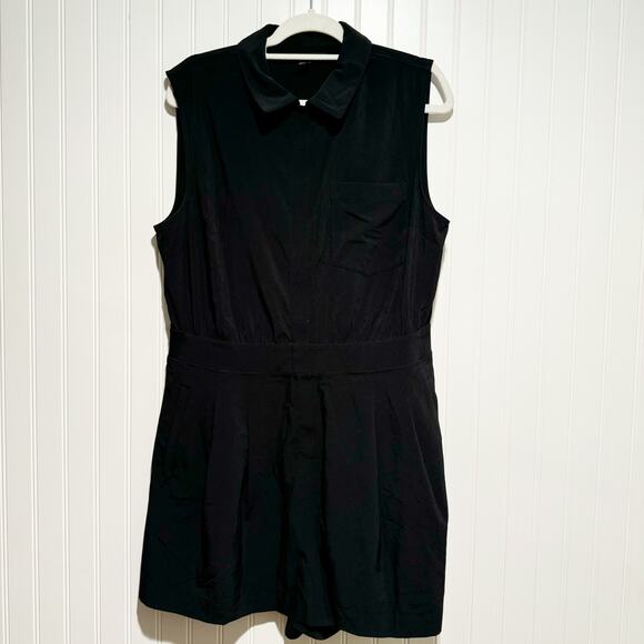 Athleta Brooklyn Utility Romper Black Size 14 - Picture 2 of 7